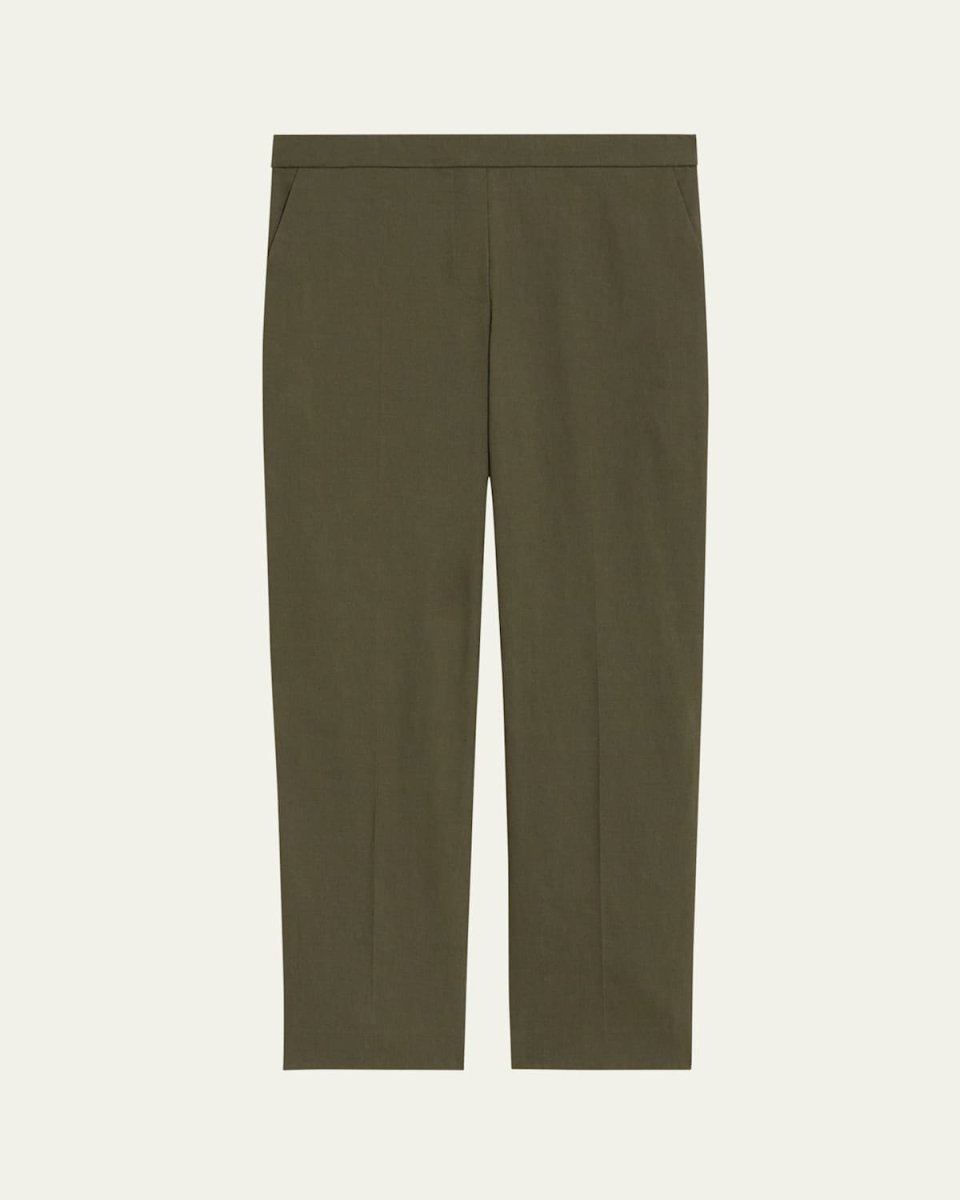 Treeca Good Linen Cropped Pull-On Ankle Pants